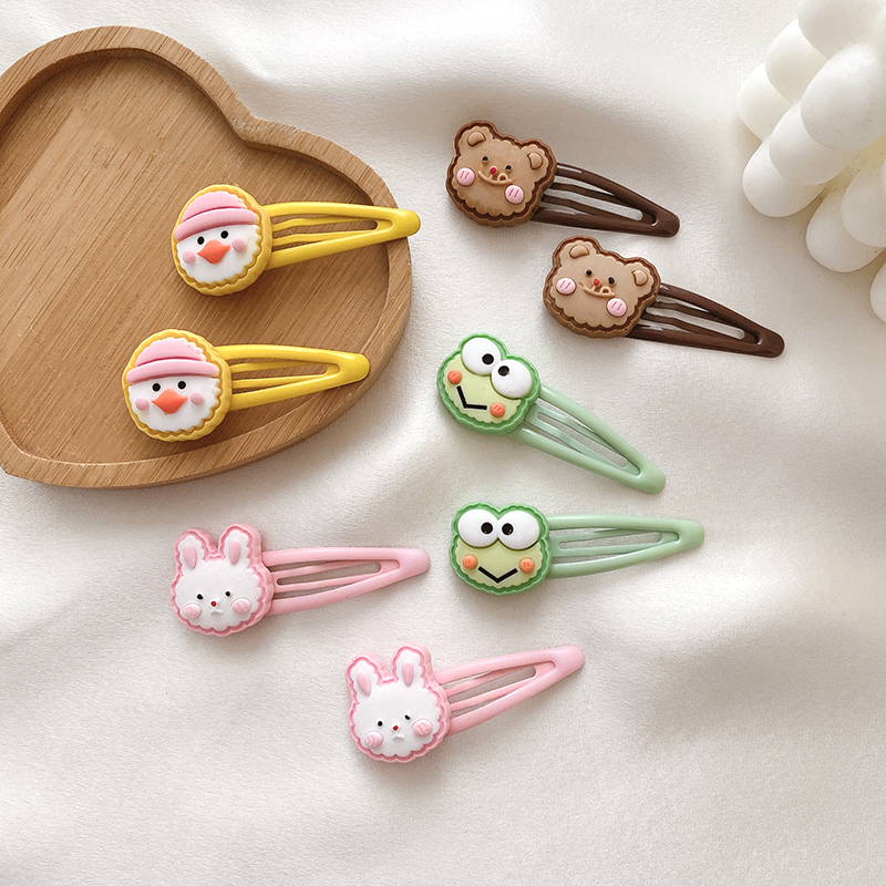 Set 2 kẹp tóc kiểu dáng hoạt hình dễ thương phong cách thời trang Hàn Quốc