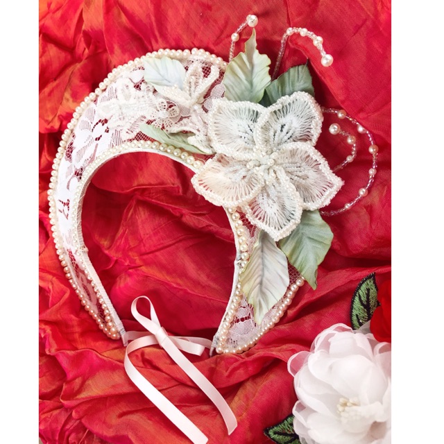 Mấn cô dâu, mấn đính hoa viền trai