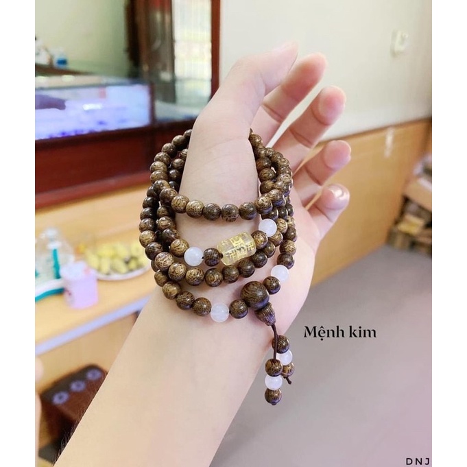 Vòng trầm tốc 108 hạt mix lu thống omani