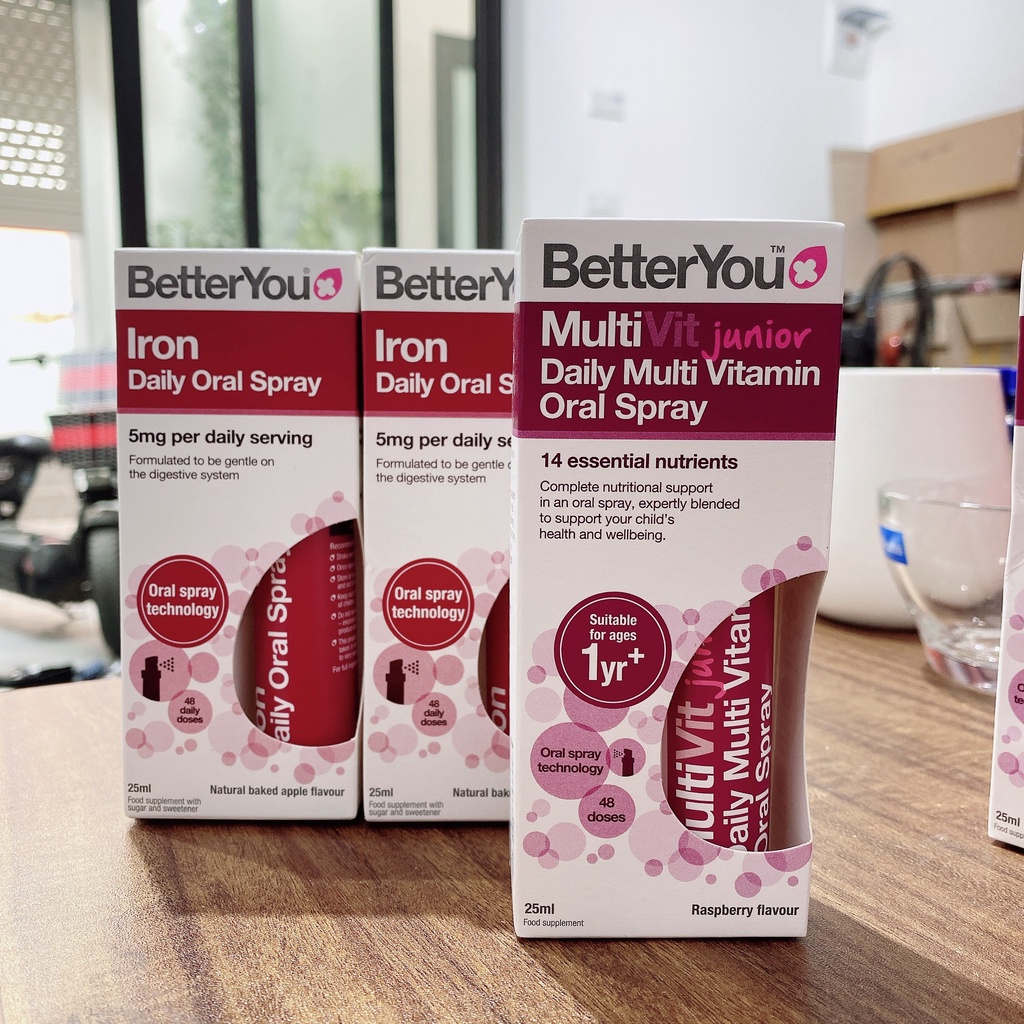 Giọt bổ sung Sắt + Multi vitamin dạng xịt BetterYou Iron+MultiVit Daily Oral Spay 25ml cho bé từ 1 tuổi