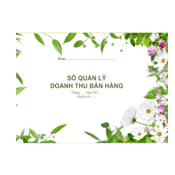 SỔ QUẢN LÝ DOANH THU BÁN HÀNG khổ a4 ngang, Bìa hồng có Bóng Kính
