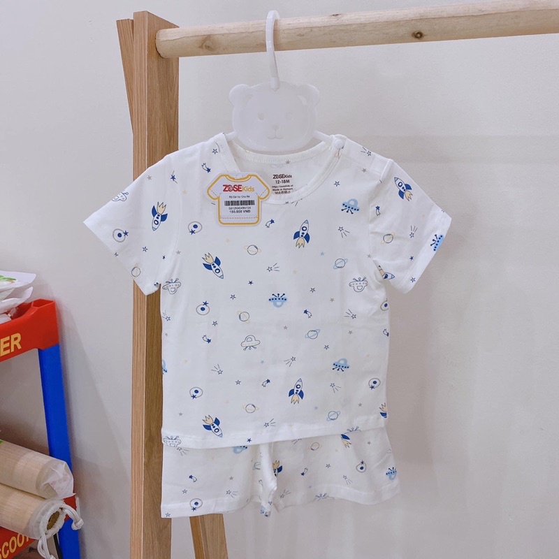 Bộ cộc tay cài vai bé trai/gái Zose Kids (Sz 9-24m) (SP-40315)