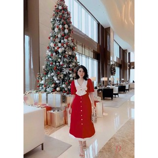 Váy phối nơ cổ xinh