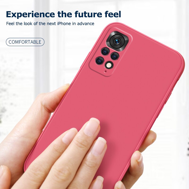 Ốp lưng Redmi Note 11 10 9 11S Pro điện thoại silicon mỏng có dây che phủ hoàn toàn camera thích hợp cho