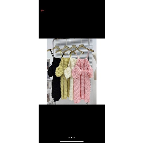 Đầm babydoll 2 dây trễ vai Váy dây xoè rớt vai dáng ngắn chất xốp.