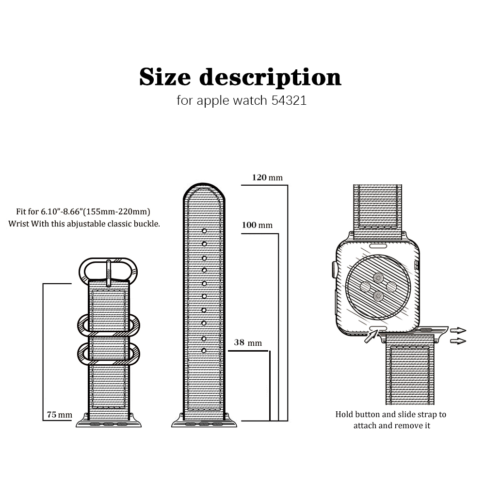 Dây Đeo Nylon Cao Cấp Cho Apple Watch Series 5 / 4 / 3 / 2 / 1 42mm 44mm 38mm 40mm