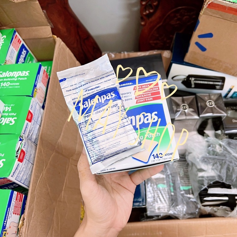 MIẾNG DÁN GIẢM ĐAU SALONPAS  Giảm Đau Vai, Lưng, Cơ, Mỏi Cơ, Đau Khớp, Bầm Tím, Bong Gân