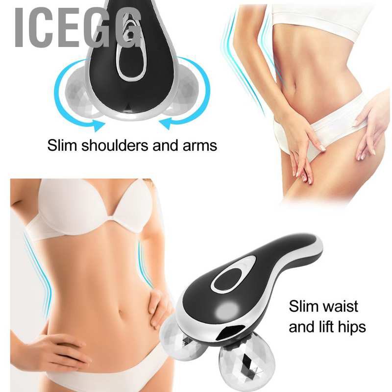 Icegg Face Roller Massager - Skin Lifting Firming Beauty Machine Silver Manual Type