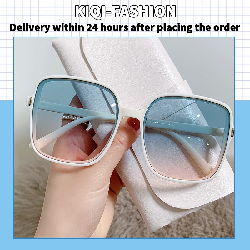 (KIQI-FASHION) COD Kính Mát Gọng Lớn Chống Tia Cực Tím Phong Cách Retro Cho Nam Và Nữ