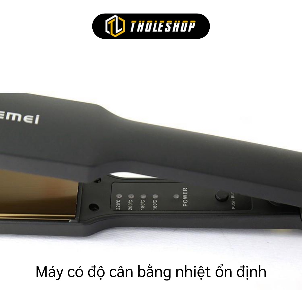 Máy Duỗi Tóc - Máy Ép Thẳng Tóc Tạo Kiểu 4 Mức Nhiệt Kemei KM-329, An Toàn 7647