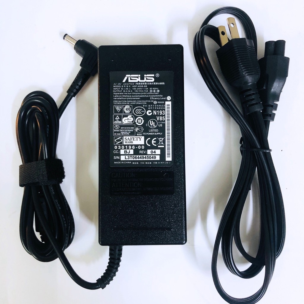 Sạc Laptop Asus Zin chân thường 19v 4.74a 90w chính hãng, adapter Asus chân thường 5.5mm x 2.5mm