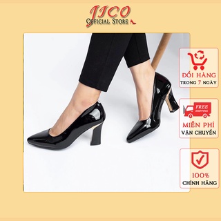 [Nhập SFP27551 giảm 50k đơn từ 50k] Giày Cao Gót JICO Mũi Trơn Gót Đồng Cao 7cm - JICO_03_7cm