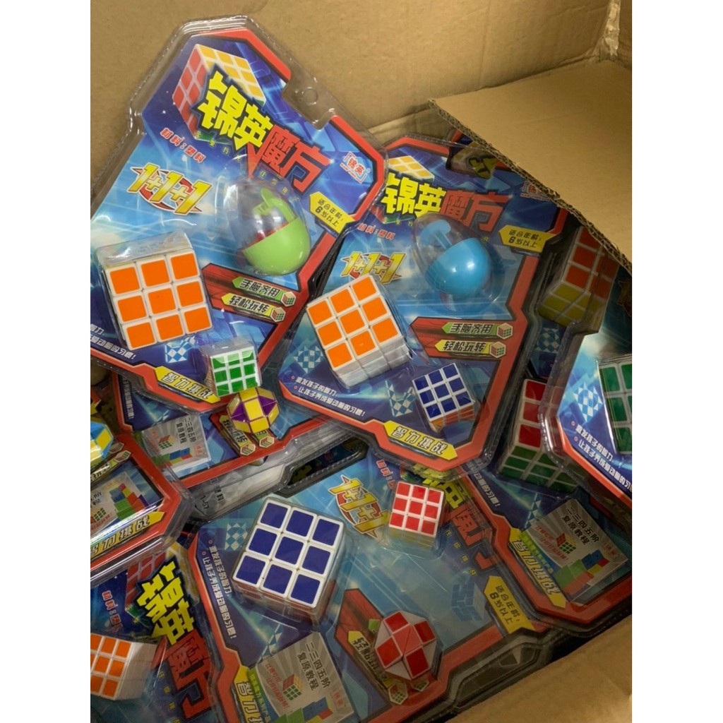 ( Vĩ 3 món ) Đồ chơi Rubik 3x3x3 Cao Cấp , tặng kèm Rubik Snake và Rubik 3x3x3 mini