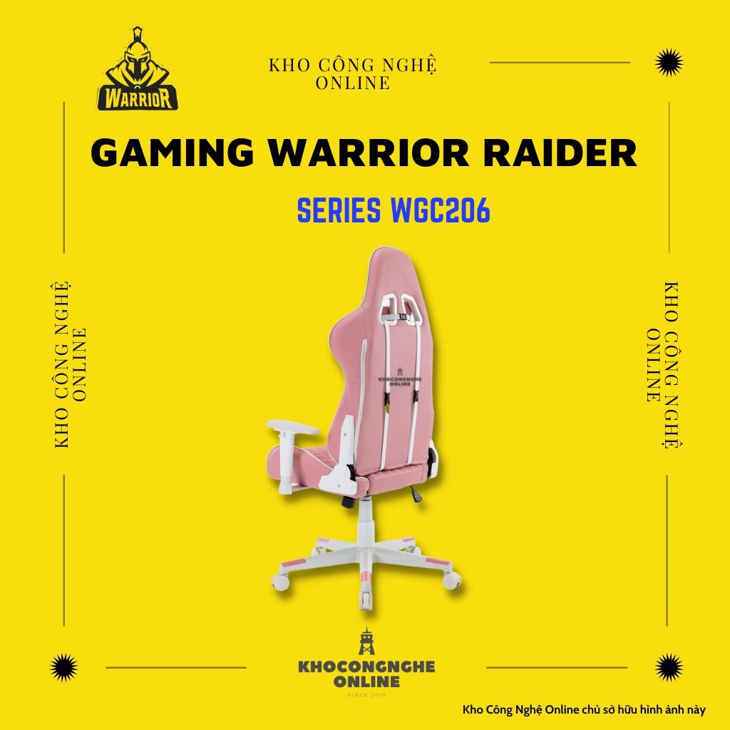 Ghế Gaming Warrior Raider Series WGC206  (White/Pink) thường