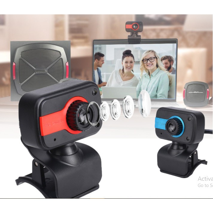 (Bảo hành 06 tháng) Webcam Kẹp màn mini có mic dùng cho máy tính có tích hợp mic và đèn Led trợ sáng - Webcam để bàn V3