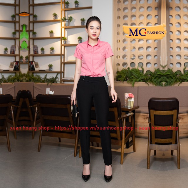 Quần Tây Nữ Công Sở Lưng Cao Kiểu Âu Mc Fashion, Màu Đen, Xanh Tím Than, Chất Vải Co Giãn Nhẹ, Size Đủ, Q0285