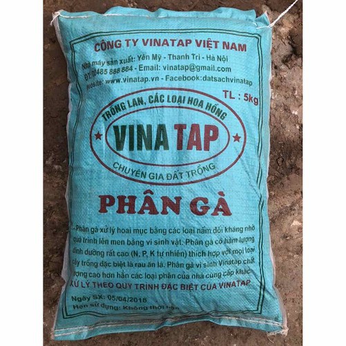 Bao 5Kg Phân gà vi sinh vinatap_Phân gà dạng bột bón lót, bón thúc cây trồng