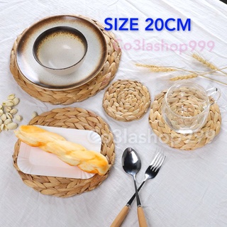 Thảm cói lục bình size nhỏ 20cm lót chén dĩa, nồi, đạo cụ chụp ảnh, lót nồi, chén dĩa
