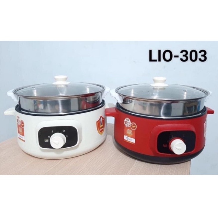 Nồi lẩu điện LIOLUX, Nồi lẩu đa năng dung tích 3 lít, công suất 1300W, bảo hành 12 tháng lỗi đổi mới 10 ngày. mã LIO-303