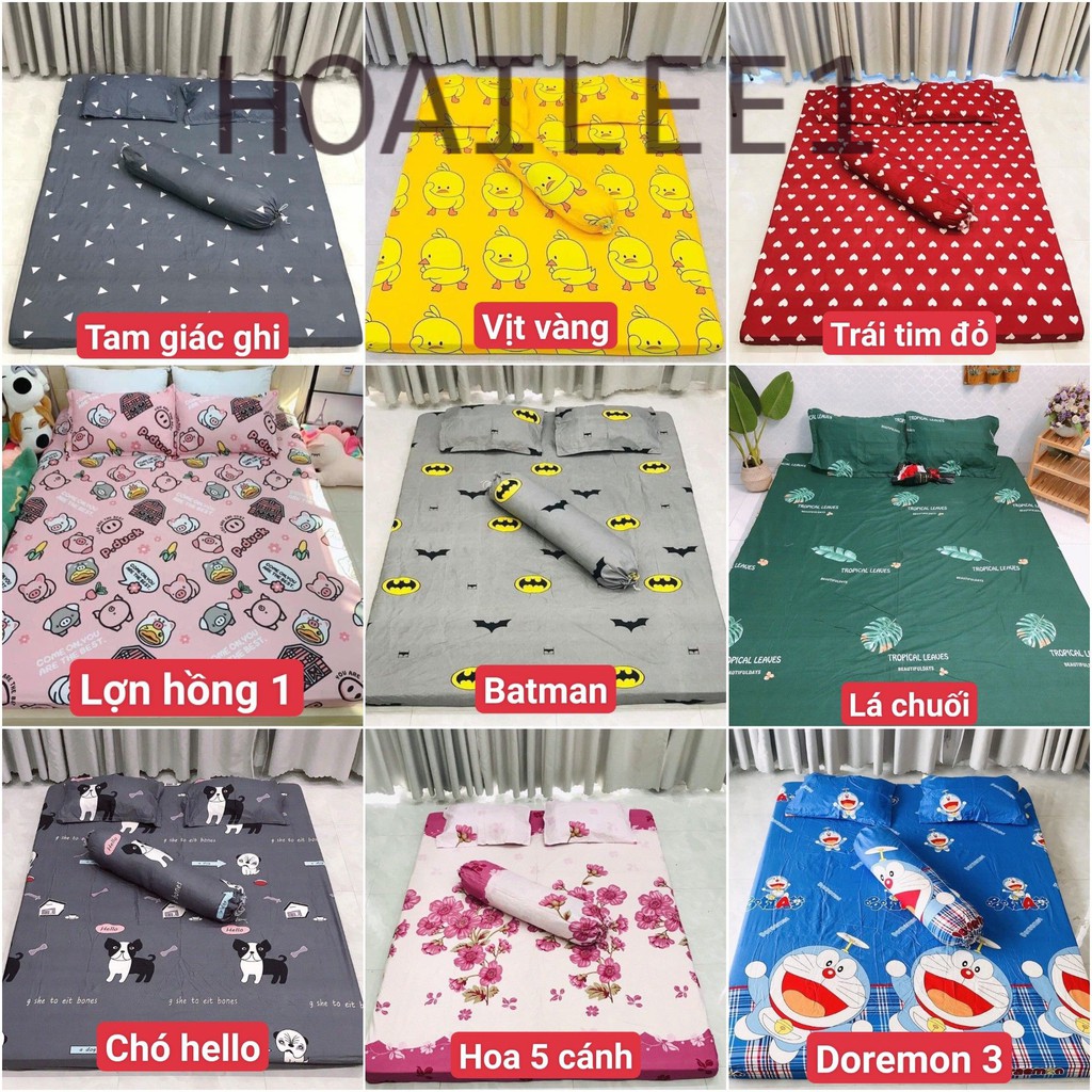 Ga gối ❣️ FREE SHIP ❣️bộ ga gối POLY Cottong GIÁ RẺ nhiều kích thước [chọn mẫu]