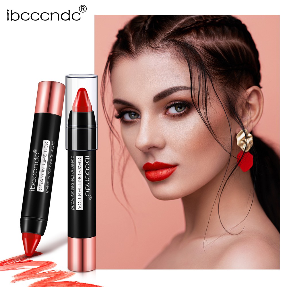 ibcccndc 12 Colors Velvet Matte Lipstick Long Lasting 3.4g