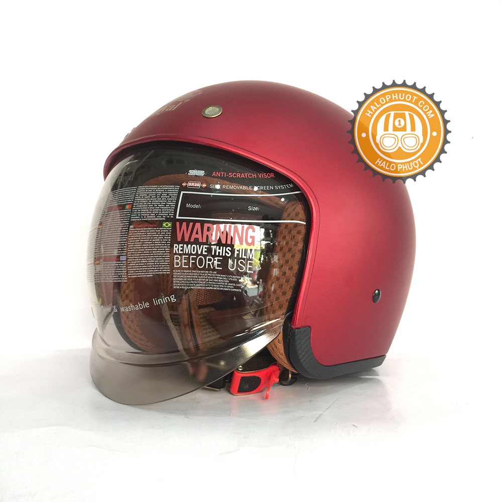 [Chính hãng] Nón bảo hiểm kính âm Royal M139 Đỏ Đô (tặng balo rút)