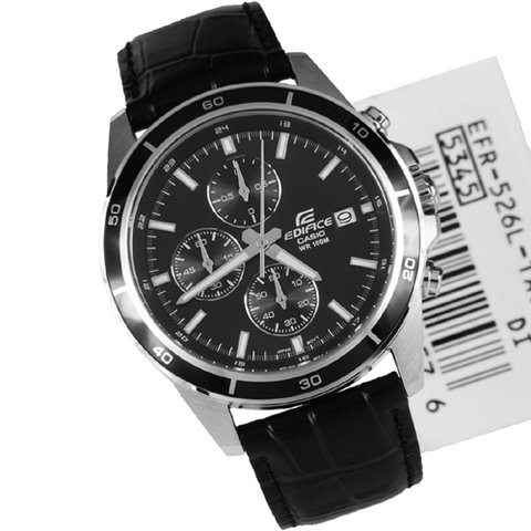 Đồng hồ nam CASIO EDIFICE EFR-526L-1AVUDF – NAM – chống nước độ sâu 100m - MẶT ĐEN H