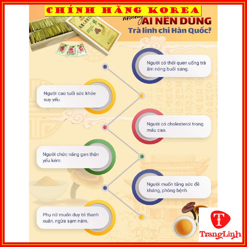 Trà linh chi hàn quốc Bio Apgold, hộp gỗ 100 gói - Trà linh chi hòa tan - Thải độc, thanh lọc cơ thể - tranglinhkorea