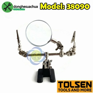 Giá đỡ kẹp board mạch Tolsen 38090 có kính lúp