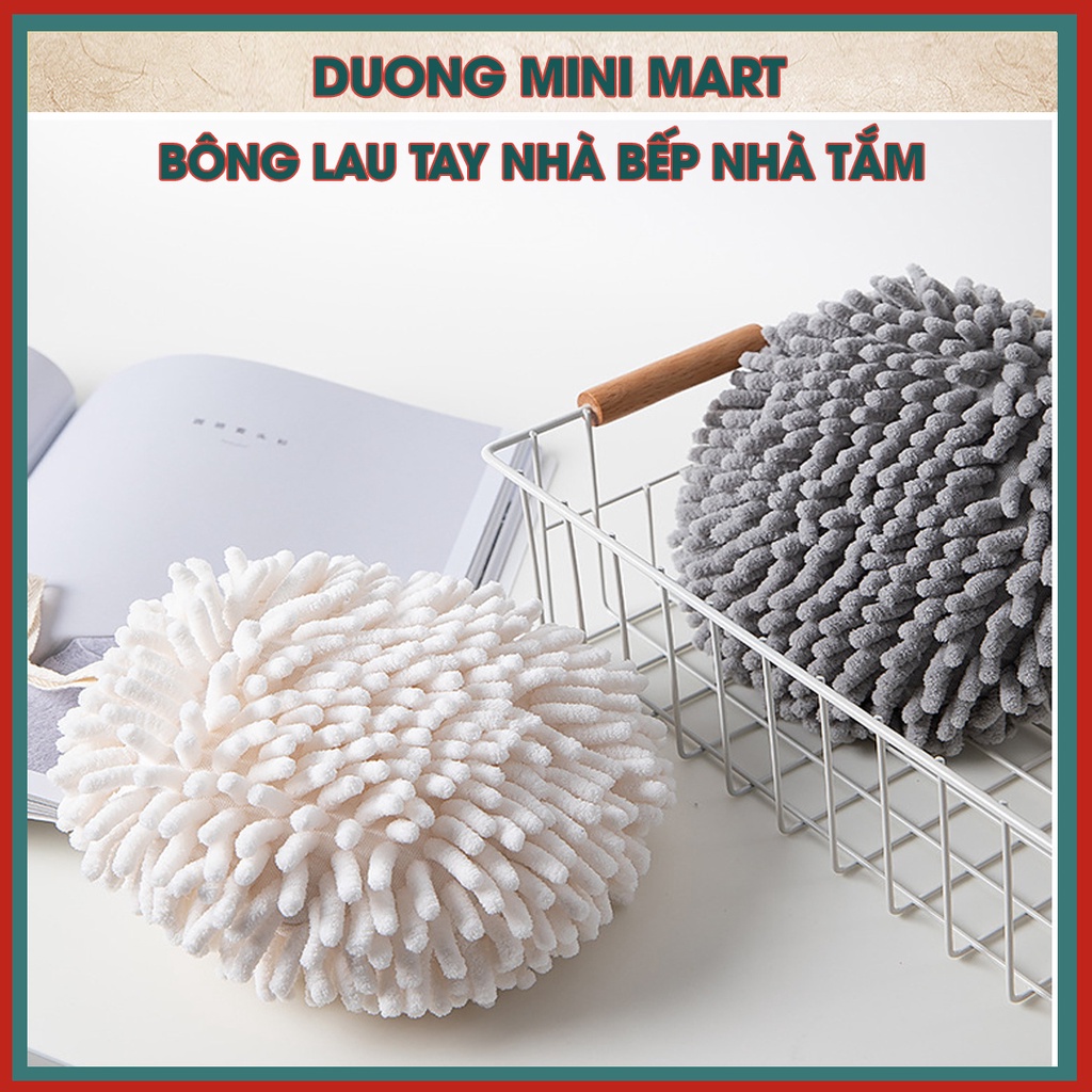 Khăn Lau Tay Treo Tường Bông Lau Tay Nhà Bếp Hình Tròn Siêu Thấm Hút Tiện Dụng Nhỏ Gọn Tiện Dụng