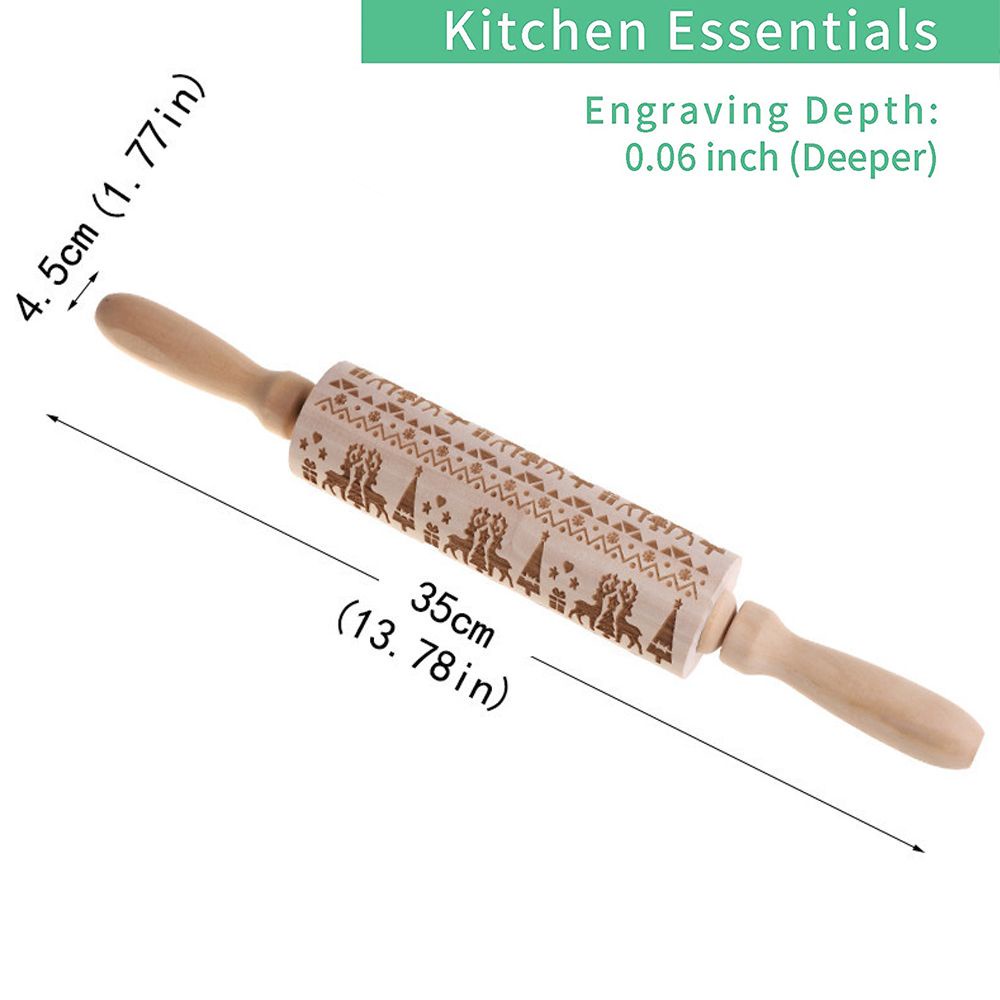 Cây Lăn Bột Làm Bánh Họa Tiết Giáng Sinh 3D Cho Người Lớn Và Trẻ Em