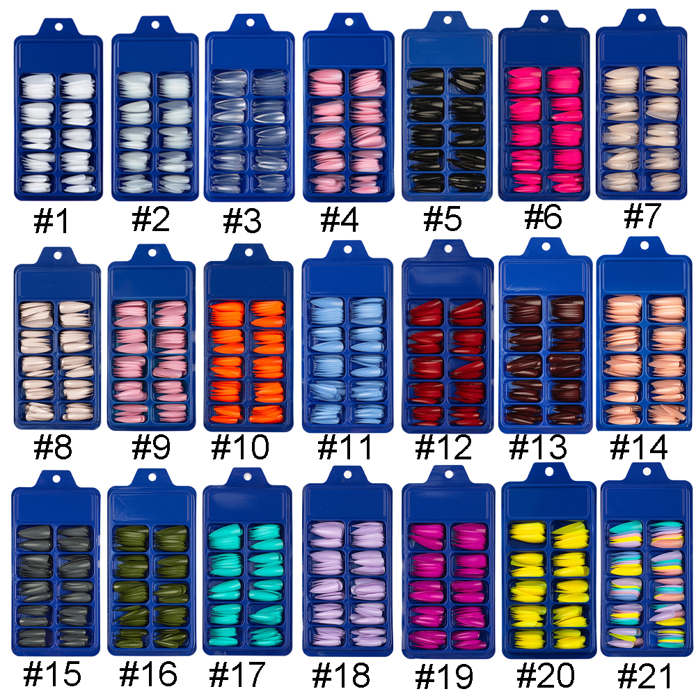 [Hàng mới về] Móng tay giả kiểu nhọn dài tùy chọn màu sắc