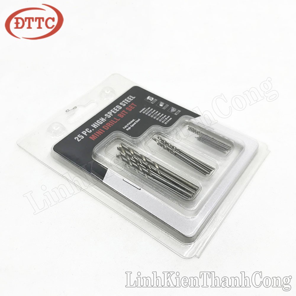 Bộ 25 Mũi Khoan Từ 0.5mm- 3.0mm