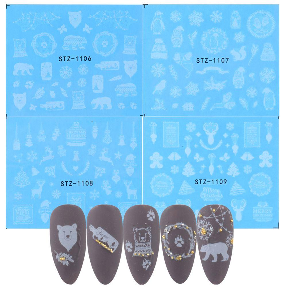 Set 16 Nhãn Dán Trang Trí Móng Nghệ Thuật Chủ Đề Giáng Sinh EUCA