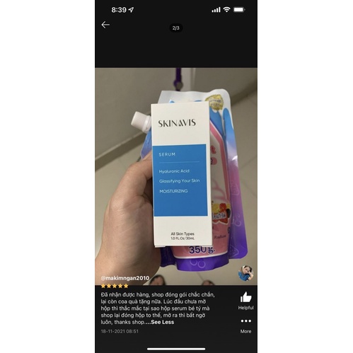 Serum cấp ẩm Skinavis chứa Hyaluronic Acid và B5