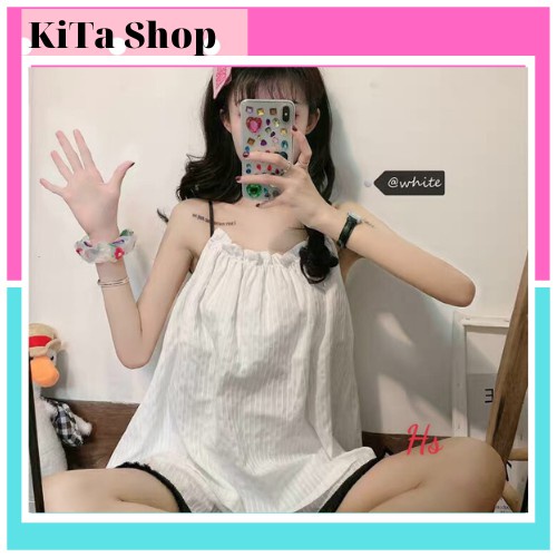 🌸 Bộ ngủ quần voan ống rộng, áo thun lụa mát mặc ở nhà bánh bèo Ulzzang