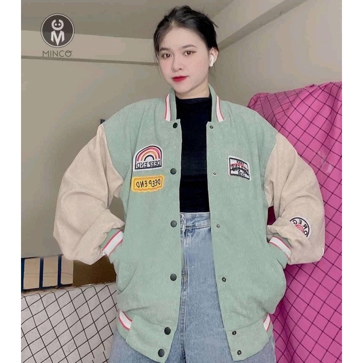 [Rẻ Vô Địch] Áo swt nỉ cổ tròn cotton tay bồng ------- ÁO  NHUNG THÊU LOGO CẦU VỒNG | BigBuy360 - bigbuy360.vn