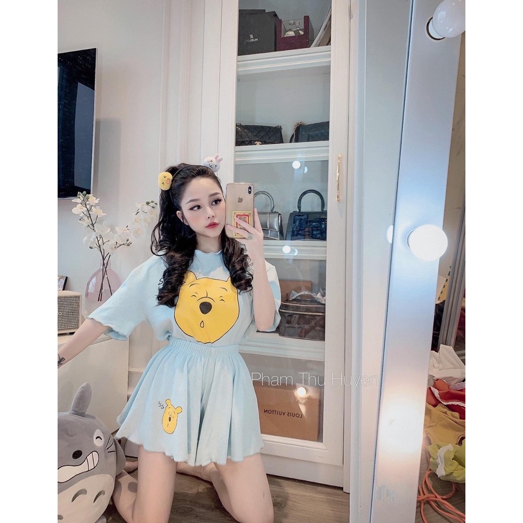 BỘ ĐÙI HÌNH VỊT - GẤU - MICKEY CHO NỮ - BỘ MẶC NHÀ ÁO HOẠT HÌNH QUẦN ĐÙI VIỀN BÈO 5 MÀU HOT | BigBuy360 - bigbuy360.vn