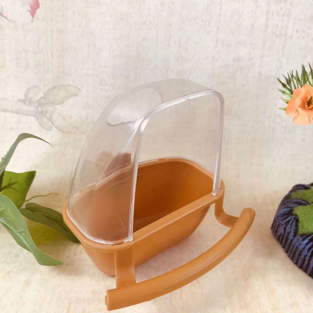 1 Tô Đựng Thức Ăn / Nước Uống Trong Suốt Chống Tràn Gắn Lồng Chim Tiện Dụng