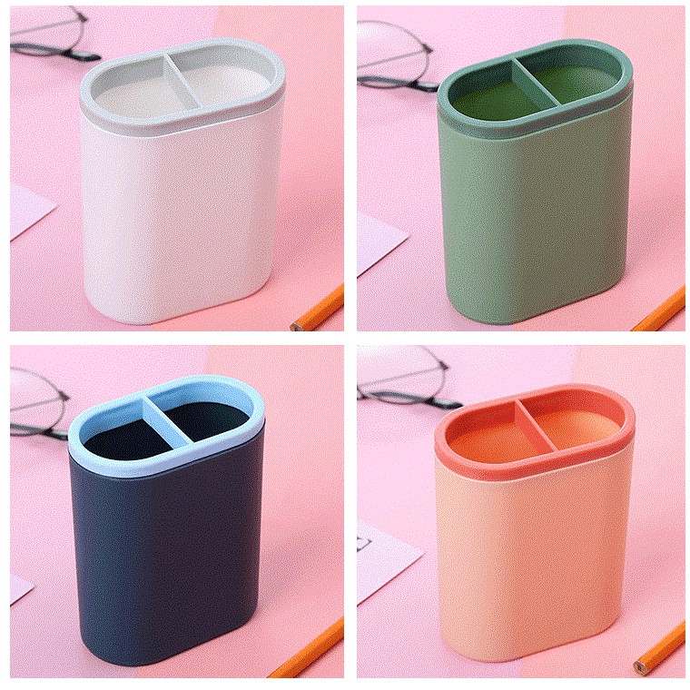 Hộp Cắm Đựng Bút Hai Màu Đơn Giản Hàn Quốc