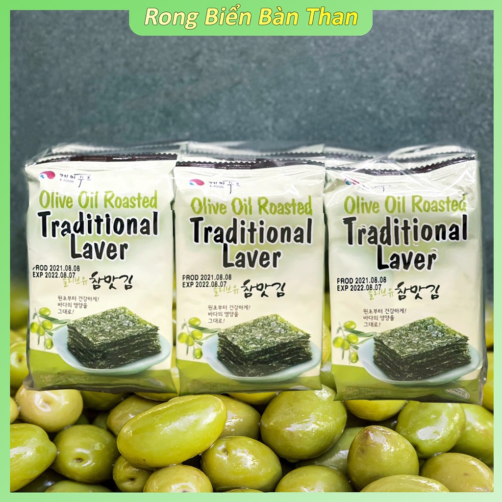 Rong Biển Ăn Liền Hàn Quốc Vị Olive KFOOD - Rong Biển Tẩm Gia Vị - Rong Lá Kim Ăn Liền - Rong Biển Rắc Cơm - HCM