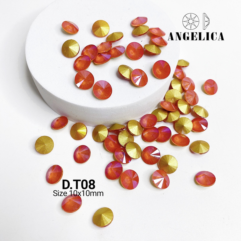 Túi 6 Viên Đá Khối Nail Hình Tròn Màu Nước Gạo Trang Trí Móng ANGELICA D.T