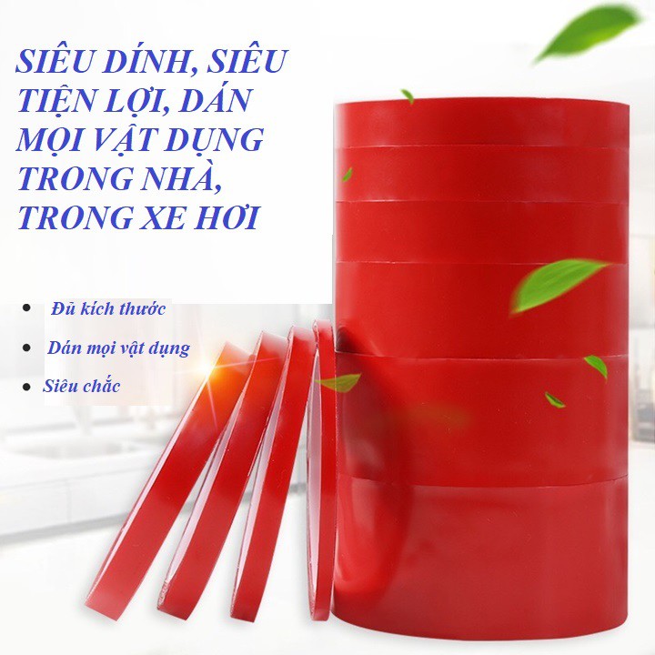 Keo dán cường lực, keo dán 2 mặt trong suốt tăng cường độ dính phụ kiện ô tô, vật dụng gia đình