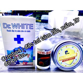 Combo4 : Đặc trị nấm các loại, thối thân, túm lắc, lờ đờ bỏ ăn núp góc,......cho cá cảnh