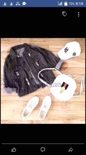 Áo khoác bò 5 rách cổ đức
