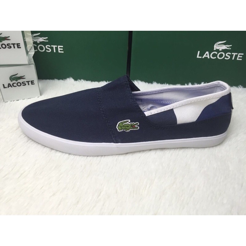 Giày lười vải thời trang nam đế cao su dẻo vải mềm lacoste