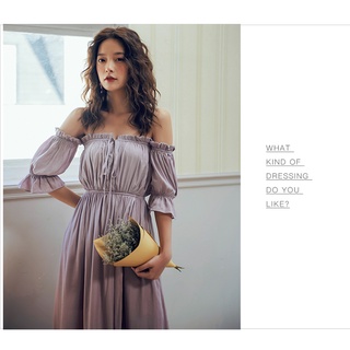 Váy tím maxi thun lạnh