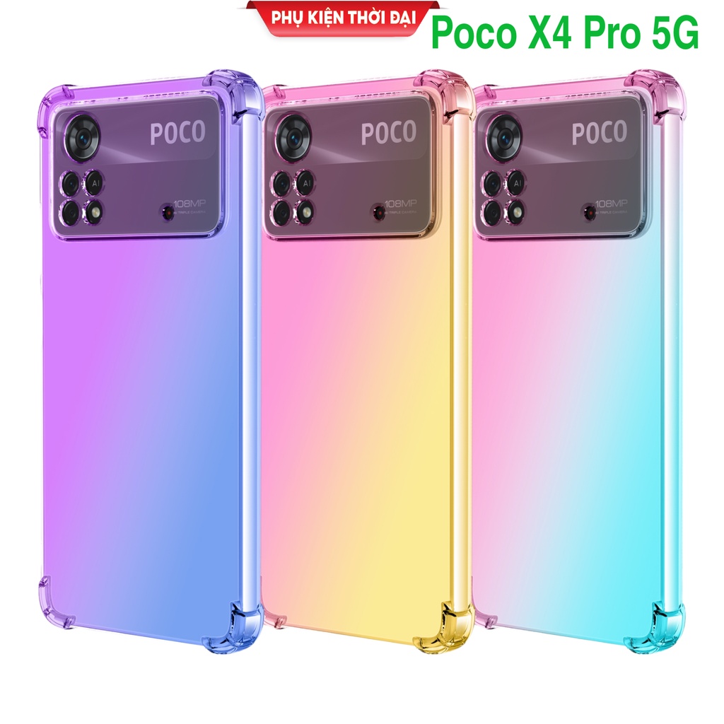 Ốp lưng Poco X4 Pro 5G / Poco C40 dẻo TPU đa sắc lồi 4 góc chống sốc thời trang cao cấp siêu bền