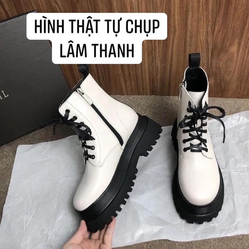 (FREESHIP Bốt Da Ca, Boot Đế Xuồng Nữ Bốt Nữ Đế Dày, Giày BOOT Phong Cách Punk Gothic Bốt Nữ Cao