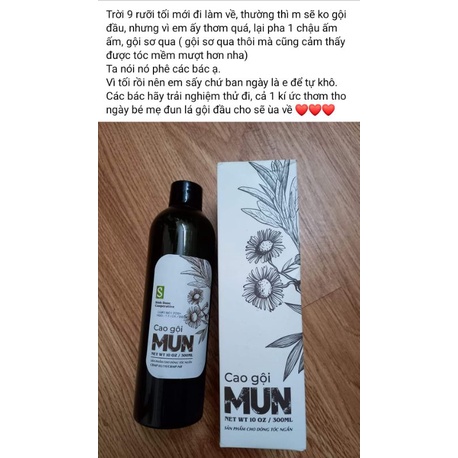 Cao gội MUN, Dưỡng Tóc MUN Sinh Dược 300ml- DƯỠNG, PHỤC HỒI, MỌC TÓC
